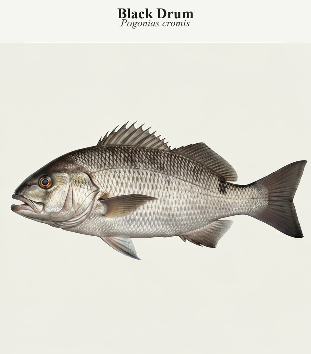 Black Drum (Pogonias cromis) identification plate