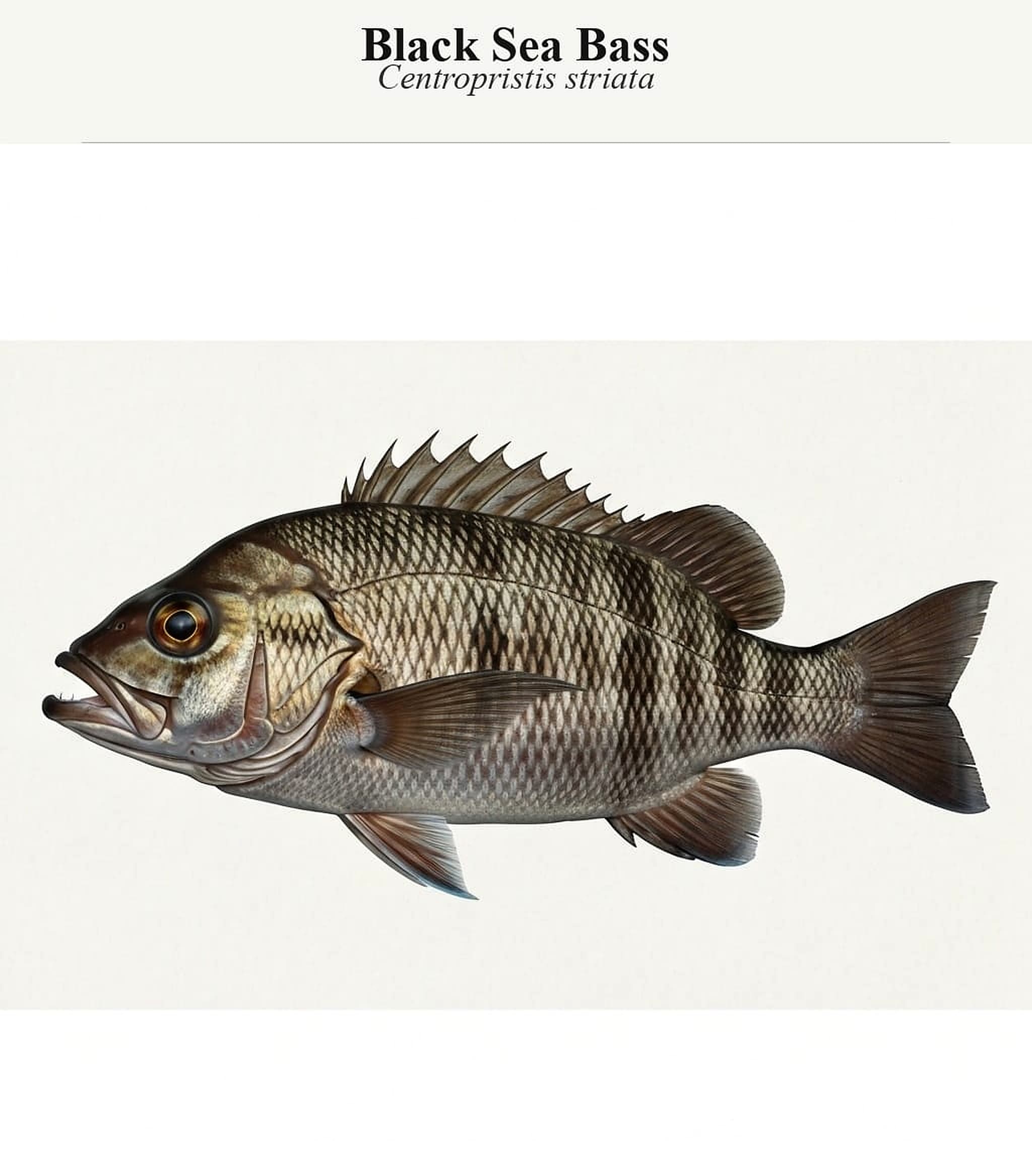 Black Seabass identification plate