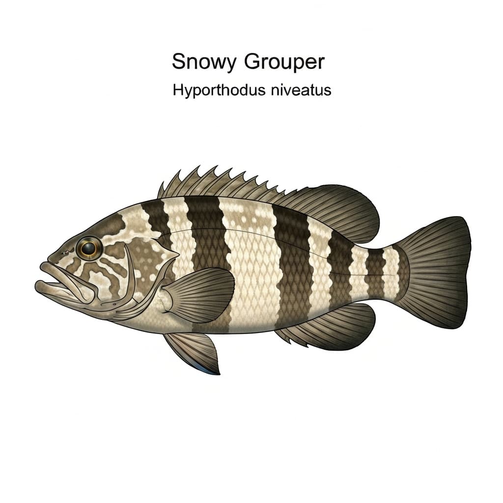 Snowy Grouper identification plate